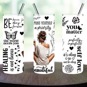Stainless Steel Make Yourself A Priority 20oz Skinny Tumbler